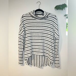 Saturday Sunday by Anthropologie Striped‎ High Low Hem Cowl Neck Sweater